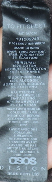 ASOS DESIGN Men's Brown Crew Neck Cotton Sweatshirt Size S