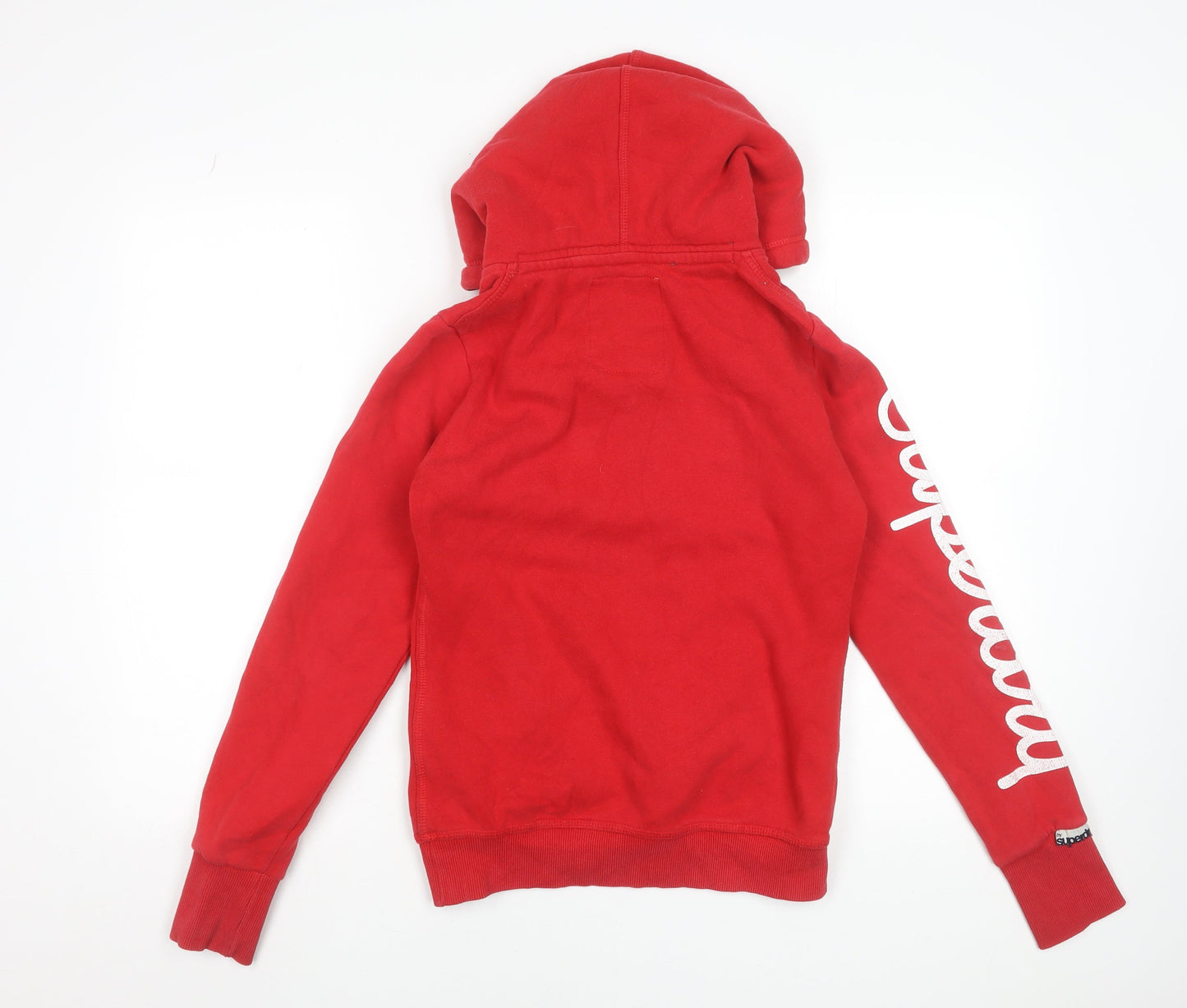 Superdry Womens Red XS Pullover Hoodie with Logo Print