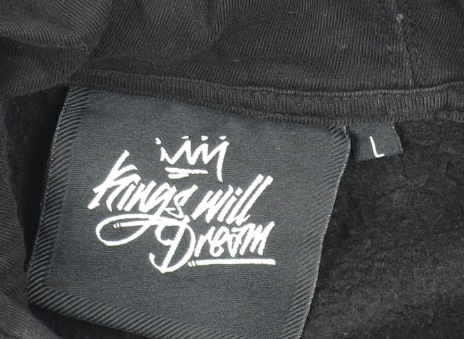 Kings Will Dream Mens Black Full Zip Hoodie L Streetwear