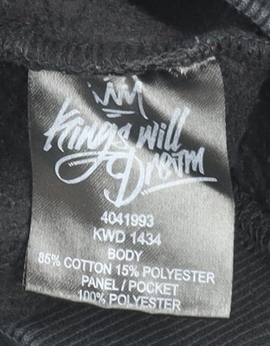 Kings Will Dream Mens Black Full Zip Hoodie L Streetwear