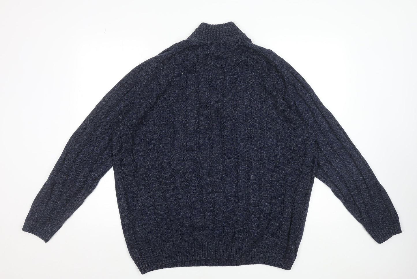 Kensington Eastside Men's Blue 2XL 1/4 Zip High Neck Jumper