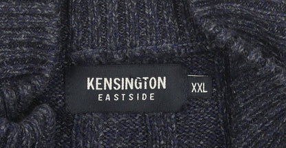 Kensington Eastside Men's Blue 2XL 1/4 Zip High Neck Jumper