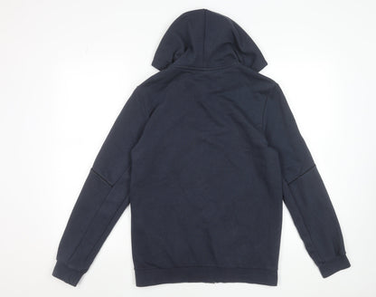 Puma Boys Navy Blue Full Zip Hoodie 15-16 Years Cotton Blend Logo Design