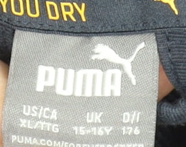 Puma Boys Navy Blue Full Zip Hoodie 15-16 Years Cotton Blend Logo Design