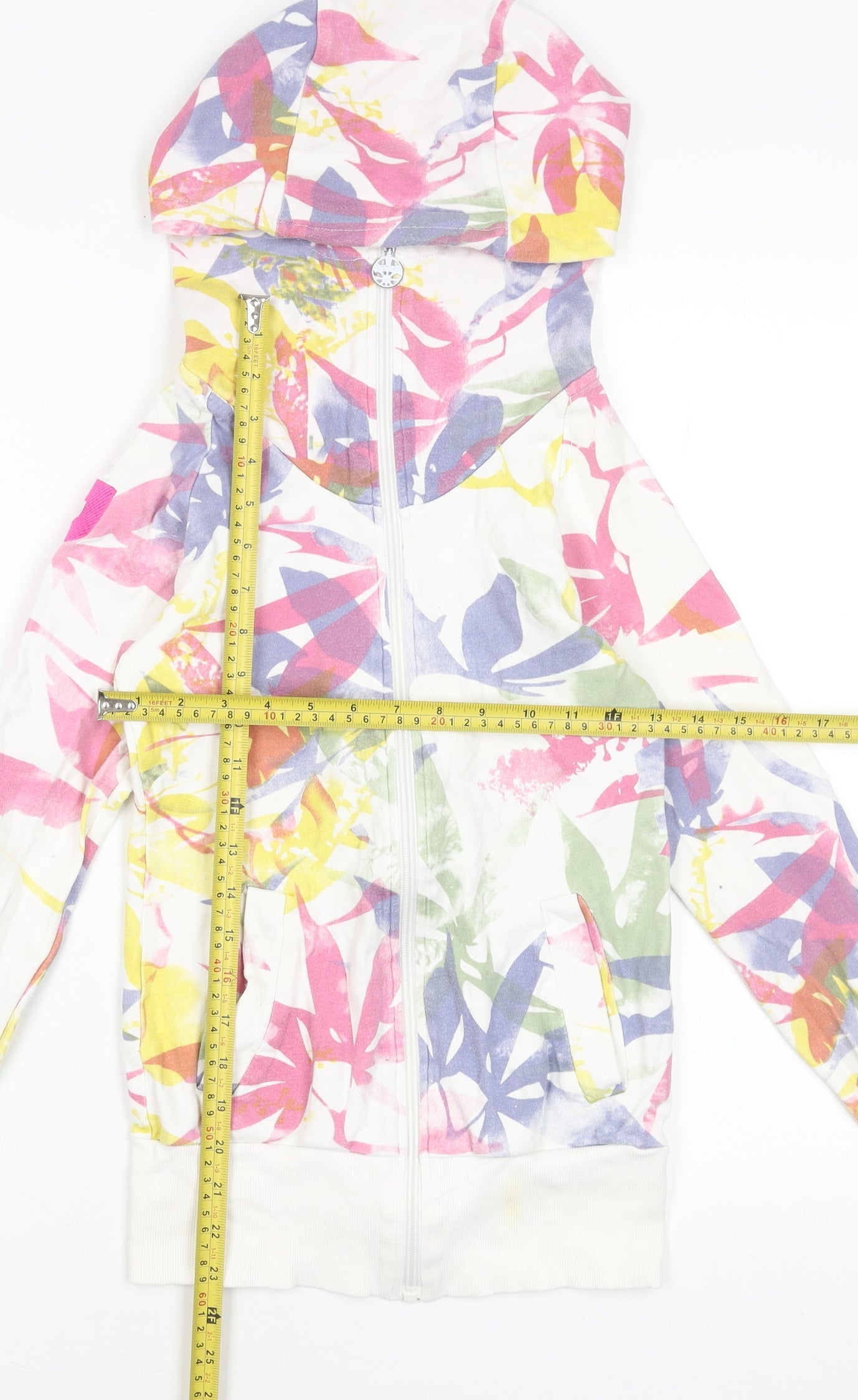 Bench Womens Multicoloured XS Full Zip Hoodie Cotton Blend