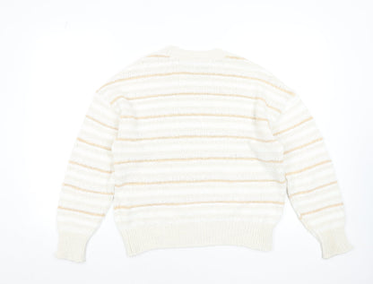 Womens UK Size M Marks and Spencer Beige Pullover Jumper