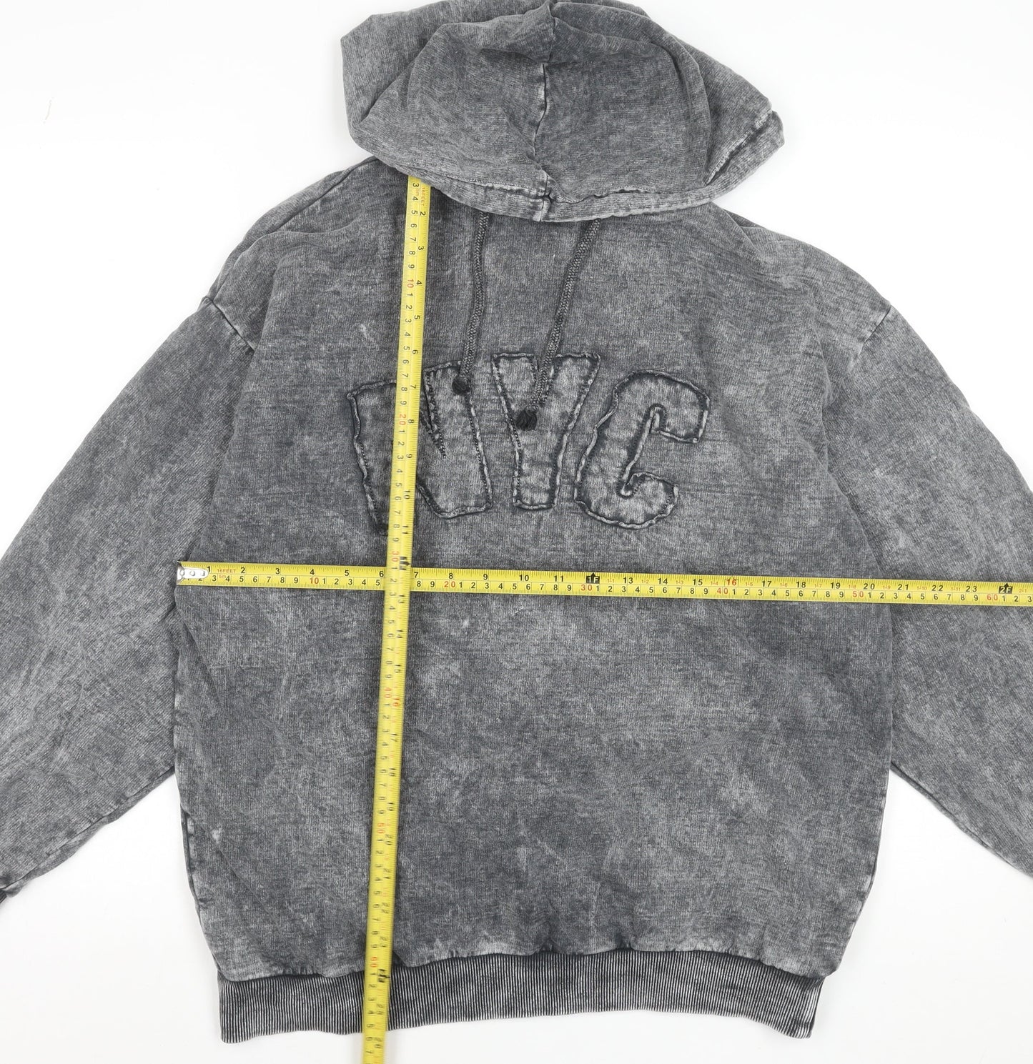 Boohoo Womens Grey NYC Hoodie UK 8 Pullover Long Sleeve Casual