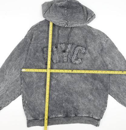 Boohoo Womens Grey NYC Hoodie UK 8 Pullover Long Sleeve Casual
