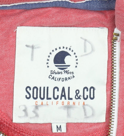Womens UK Size M SoulCal & Co Pink Full Zip Hoodie