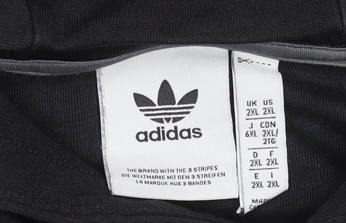 Adidas Men's Black 2XL Pullover Hoodie with Logo and Stripes