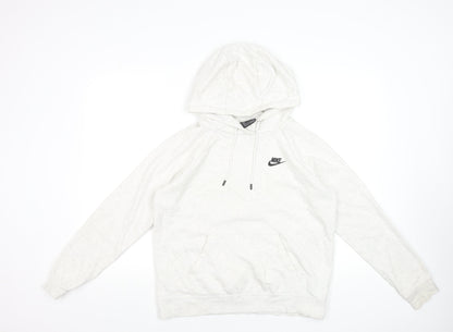 Nike Women’s Grey Hoodie Medium Pullover Fleece Cotton Blend