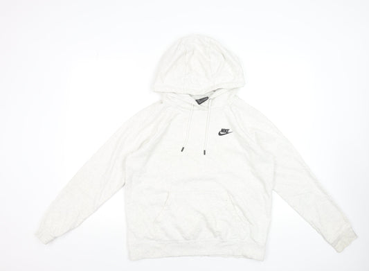 Nike Women’s Grey Hoodie Medium Pullover Fleece Cotton Blend