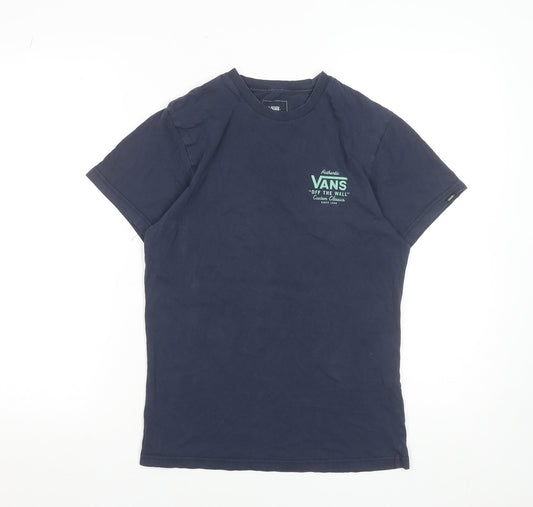 Vans Men's Navy Blue Slim Fit Graphic T-Shirt Size S