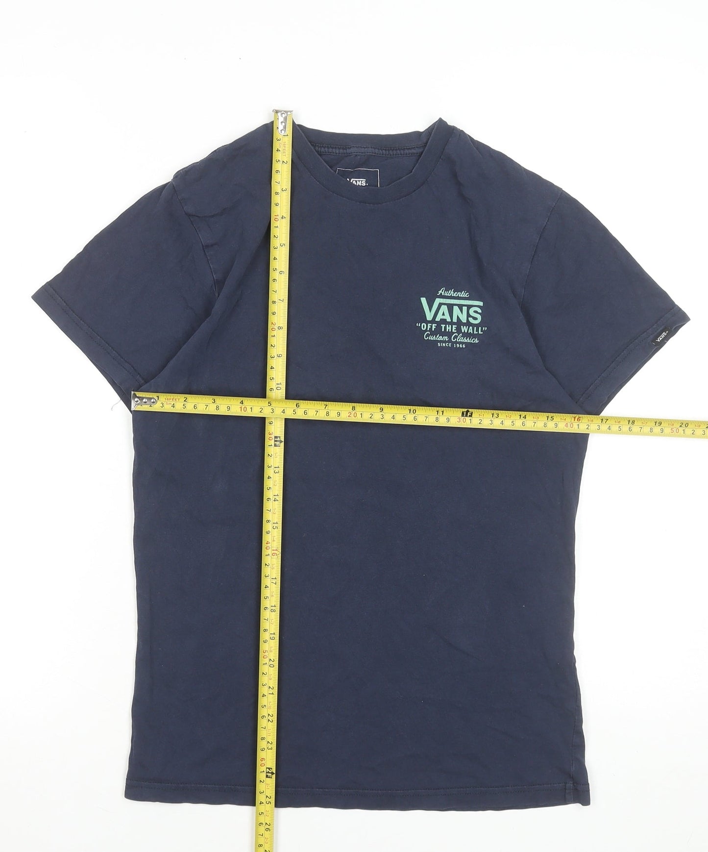 Vans Men's Navy Blue Slim Fit Graphic T-Shirt Size S