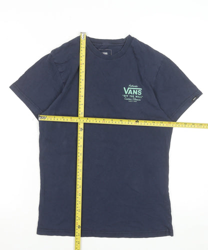 Vans Men's Navy Blue Slim Fit Graphic T-Shirt Size S