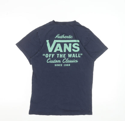 Vans Men's Navy Blue Slim Fit Graphic T-Shirt Size S