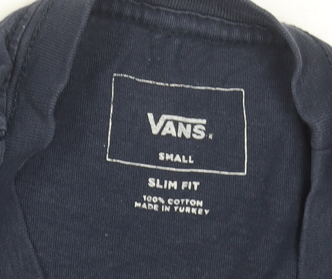 Vans Men's Navy Blue Slim Fit Graphic T-Shirt Size S