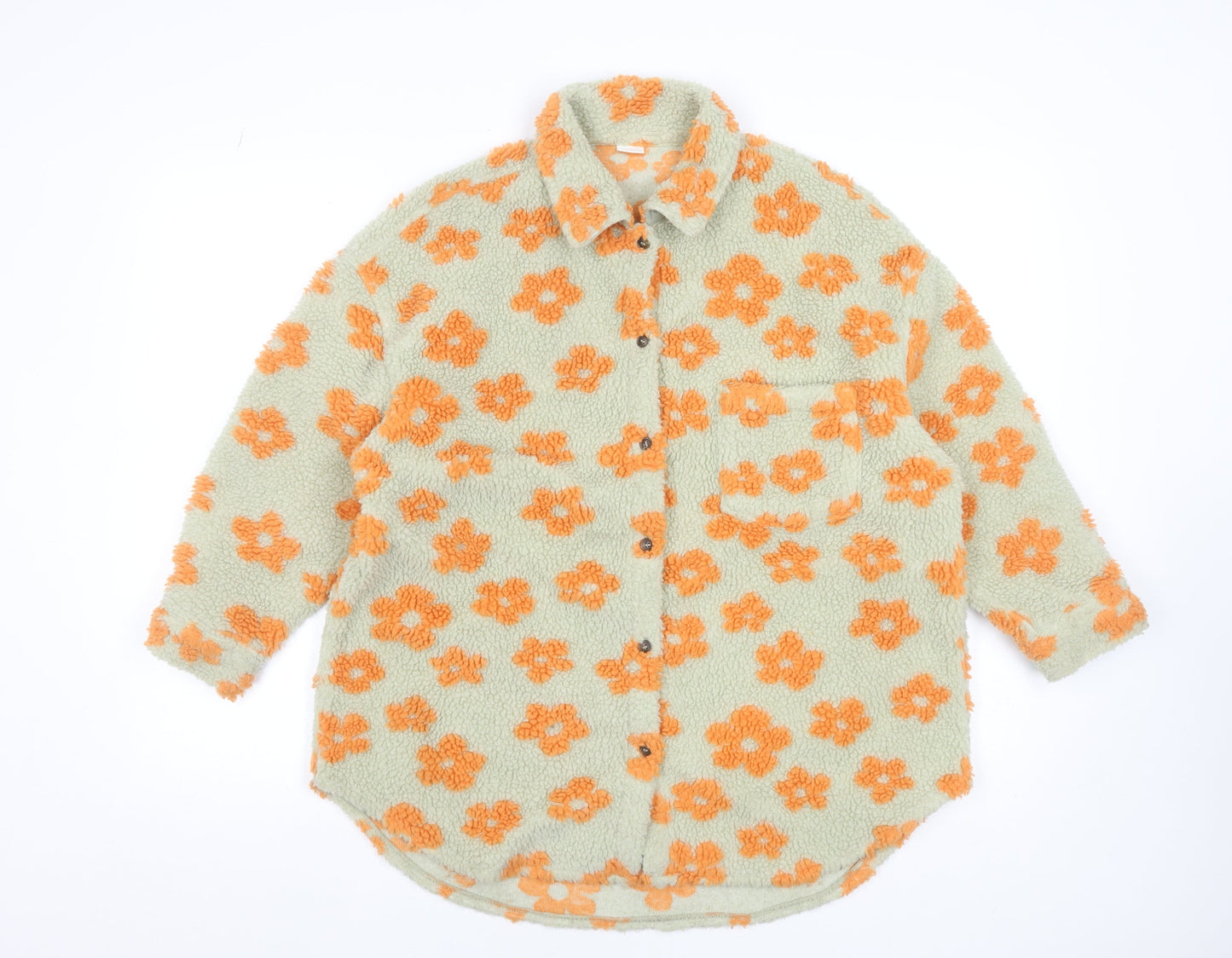 Next Girls Beige Floral Fleece Shirt Jacket 10 Years
