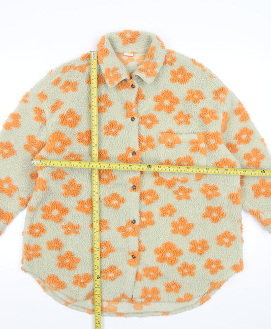 Next Girls Beige Floral Fleece Shirt Jacket 10 Years