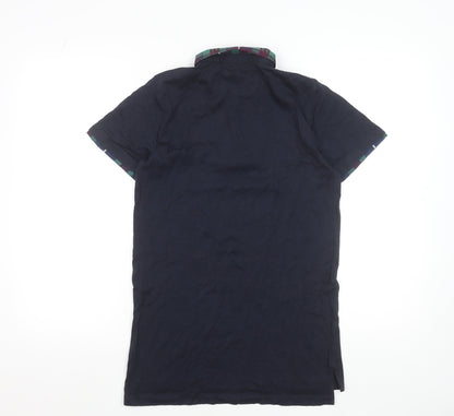 Next Boys Blue Cotton Polo Shirt 14 Years Short Sleeve Collared Top