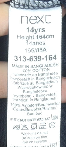 Next Boys Blue Cotton Polo Shirt 14 Years Short Sleeve Collared Top