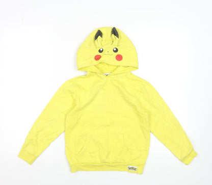 Pokémon Boys Yellow Pikachu Pullover Hoodie 7-8 Years 100% Cotton