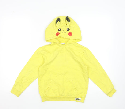 Pokémon Boys Yellow Pikachu Pullover Hoodie 7-8 Years 100% Cotton