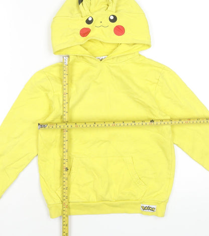 Pokémon Boys Yellow Pikachu Pullover Hoodie 7-8 Years 100% Cotton
