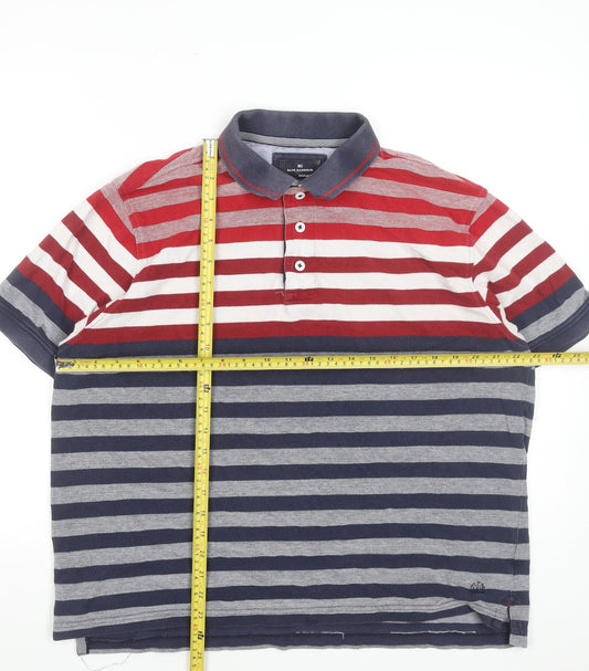 Marks and Spencer Blue Harbour Men's Multicoloured XL Striped Regular Fit Polo Shirt