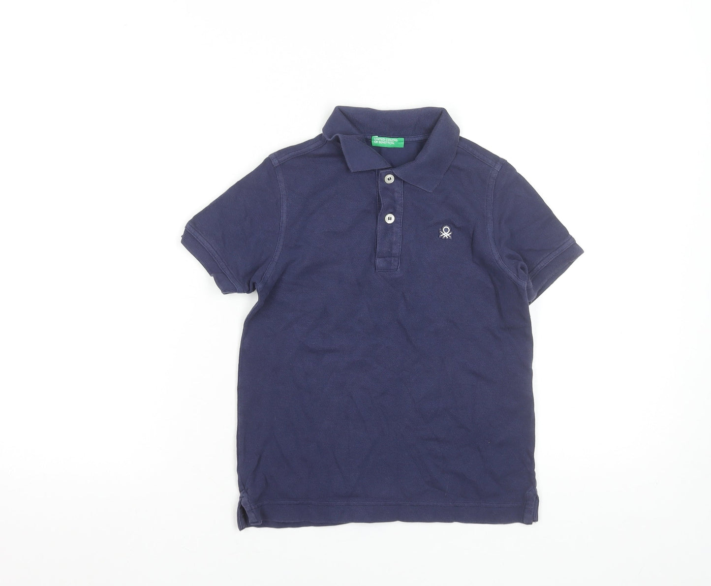 United Colors of Benetton Boys Blue Cotton Polo Shirt 6-7 Years