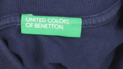 United Colors of Benetton Boys Blue Cotton Polo Shirt 6-7 Years