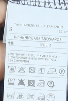 United Colors of Benetton Boys Blue Cotton Polo Shirt 6-7 Years