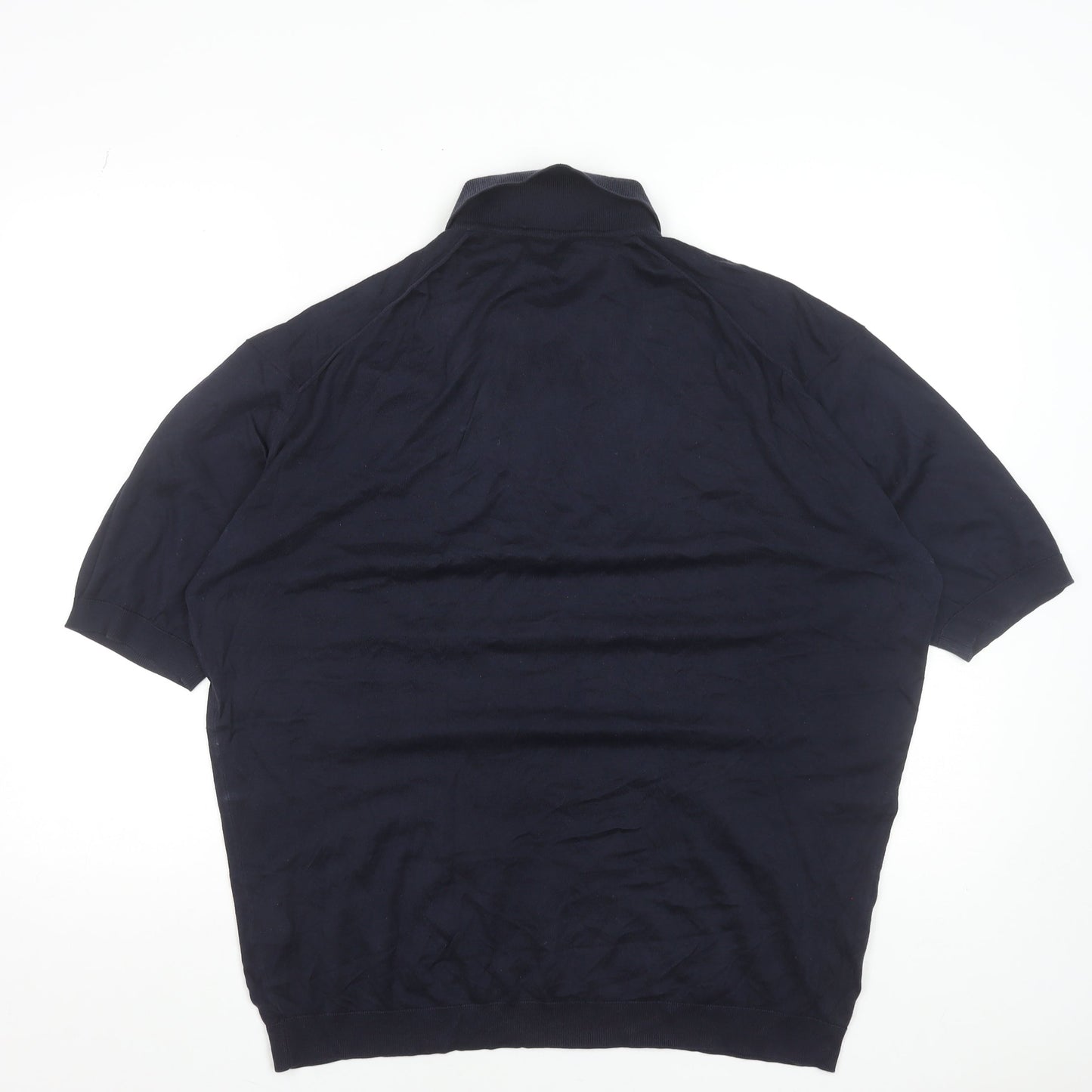 Chester Barrie Men's Blue Cotton Short Sleeve Polo Shirt XL