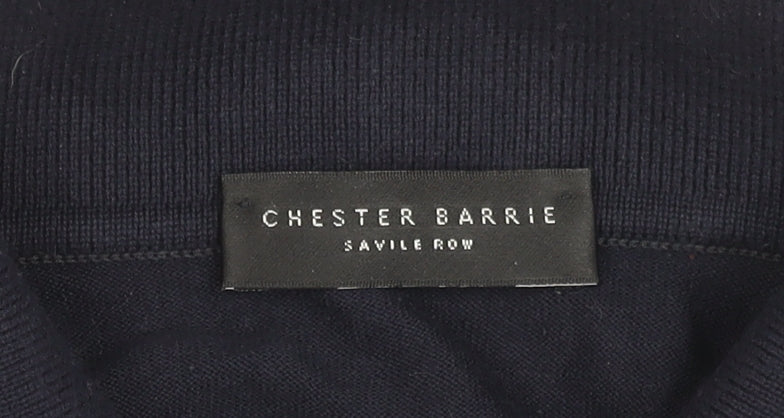 Chester Barrie Men's Blue Cotton Short Sleeve Polo Shirt XL