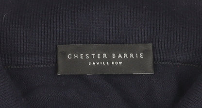 Chester Barrie Men's Blue Cotton Short Sleeve Polo Shirt XL