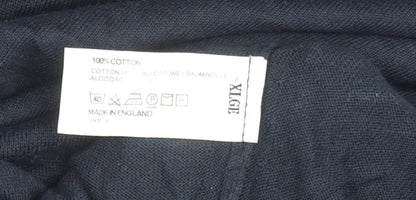 Chester Barrie Men's Blue Cotton Short Sleeve Polo Shirt XL