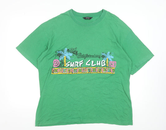 Marks and Spencer Men's Green XL California Surf Club Vintage T-Shirt