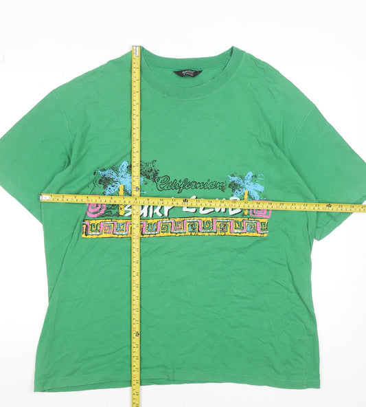 Marks and Spencer Men's Green XL California Surf Club Vintage T-Shirt