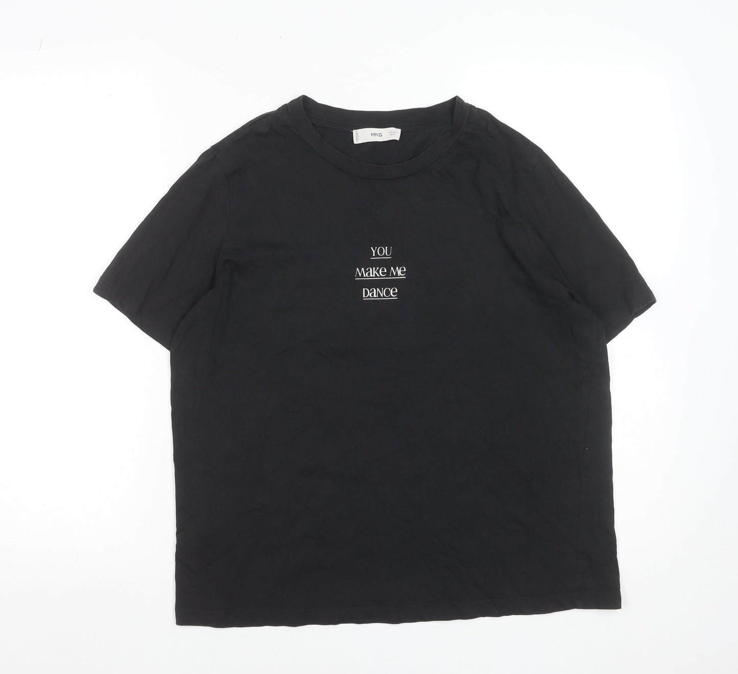 Womens UK Size L MNG Black Basic T-Shirt