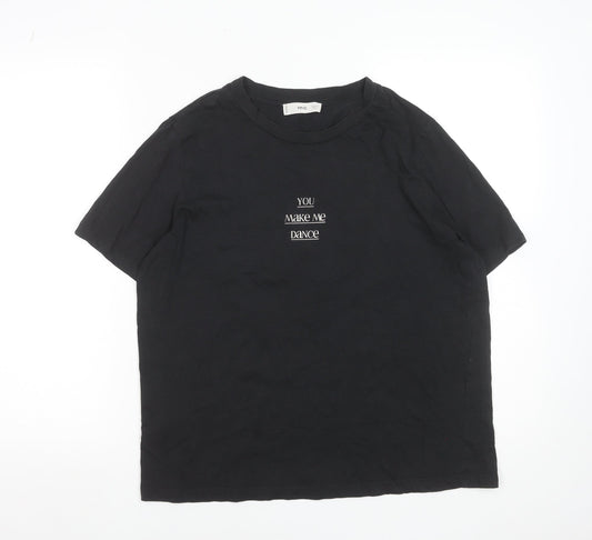 Womens UK Size L MNG Black Basic T-Shirt
