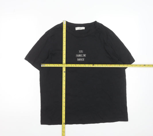 Womens UK Size L MNG Black Basic T-Shirt