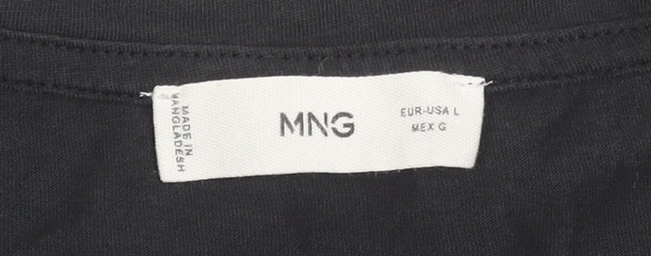 Womens UK Size L MNG Black Basic T-Shirt