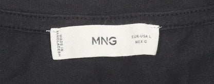 Womens UK Size L MNG Black Basic T-Shirt