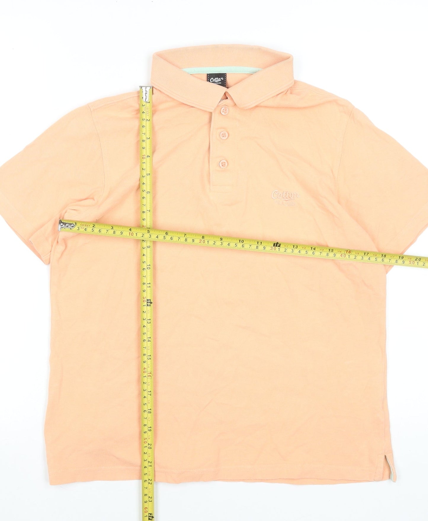 Cotton Traders Womens Peach Polo Shirt XS Short Sleeve Cotton