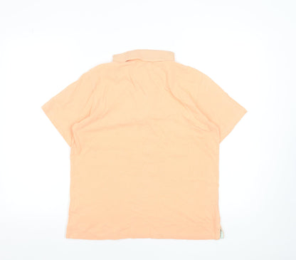 Cotton Traders Womens Peach Polo Shirt XS Short Sleeve Cotton
