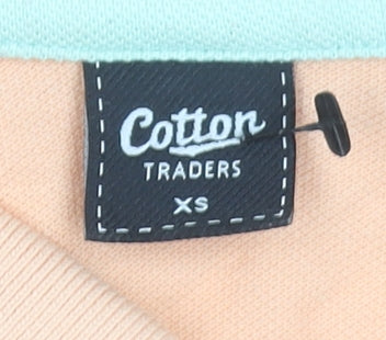 Cotton Traders Womens Peach Polo Shirt XS Short Sleeve Cotton