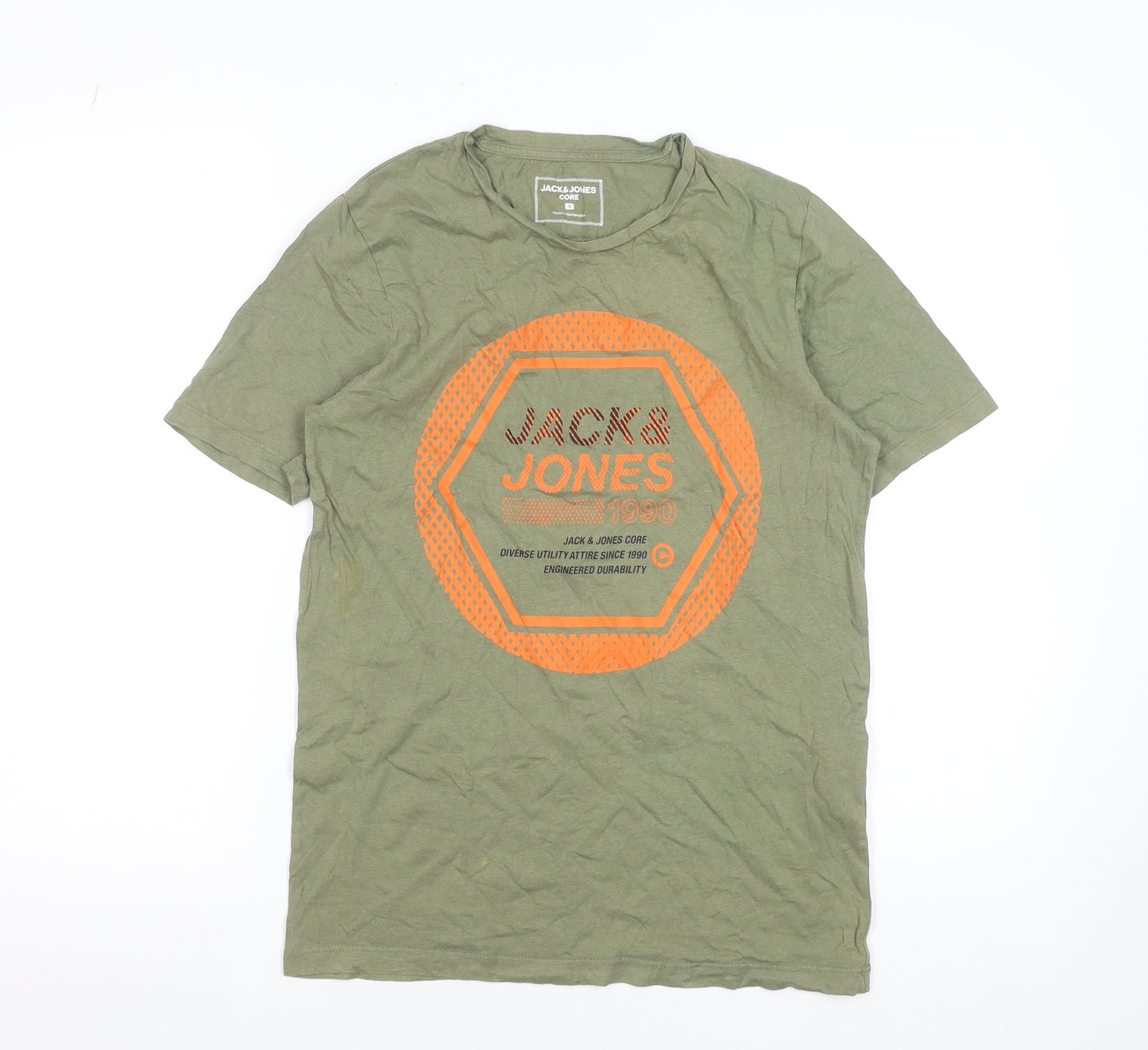 Mens UK Size S JACK & JONES Green  T-Shirt