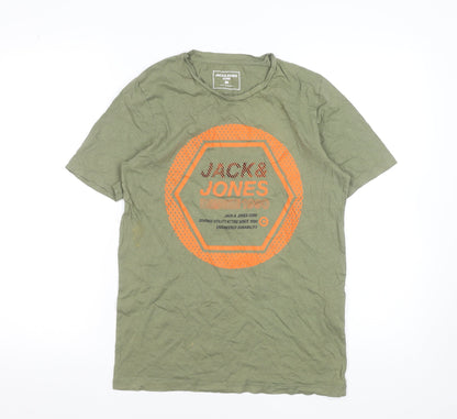 Mens UK Size S JACK & JONES Green  T-Shirt