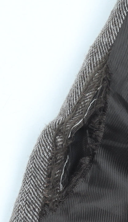 Ruth & Boaz Men's Brown Herringbone Wool Blend Waistcoat S