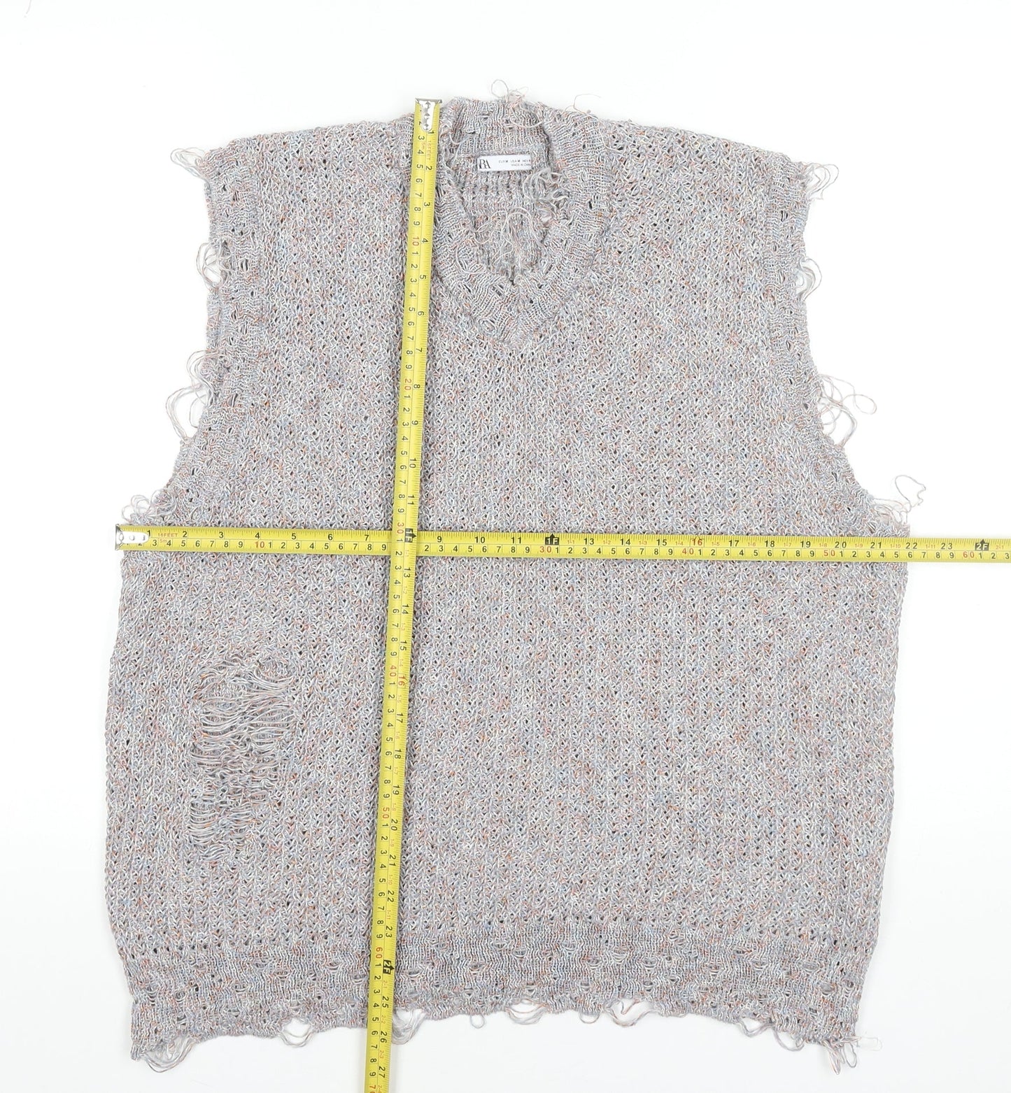 Womens UK Size 12 Zara Grey Vest Jumper